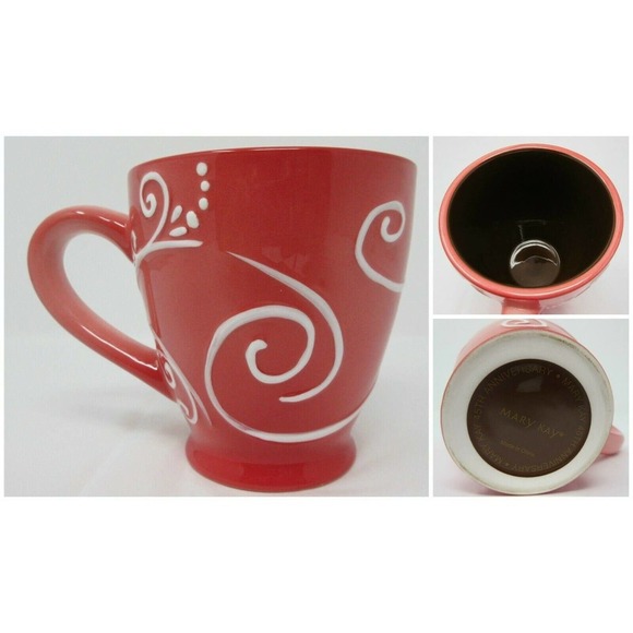 Mary Kay 45th Anniversary Celebration Red Pink Ombre Mug Cup Swirl Coffee Tea - Picture 1 of 10